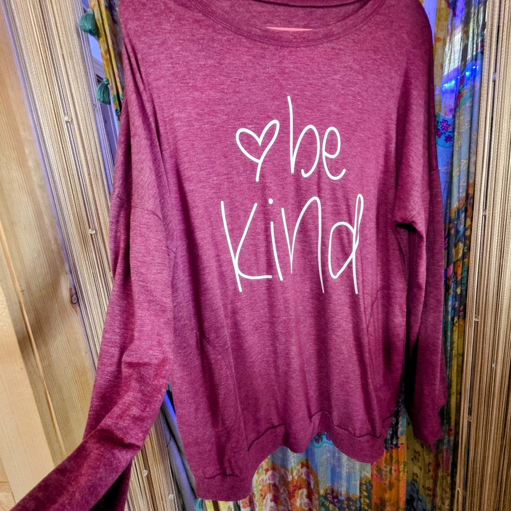 Be Kind, Rasberry Long Sleeve Shirt